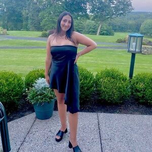 Zara strapless asymmetrical dress